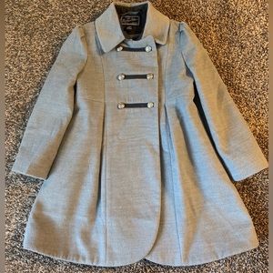 Rothschild Girls Band Master Coat Size 6x Grey Silver Buttons Christmas Dressy